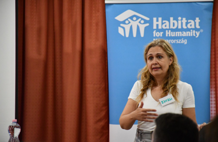 Zsuzsanna Koritar presenting at one of the local events