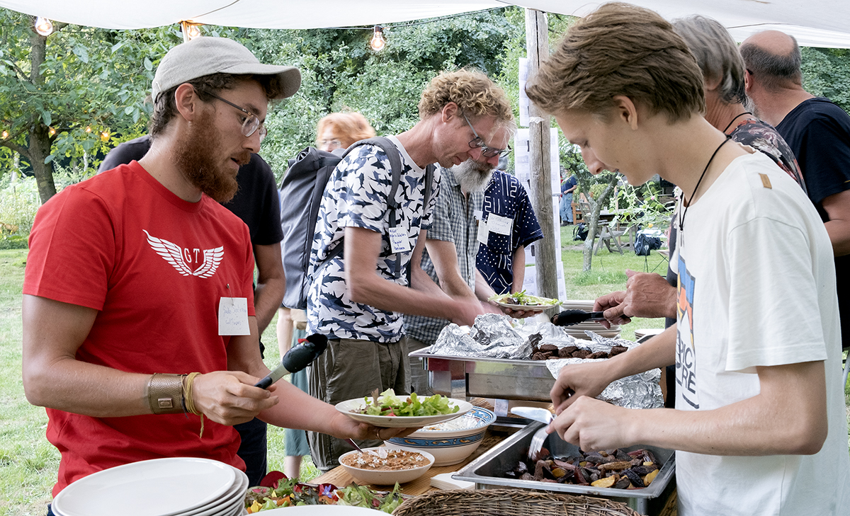 People getting food