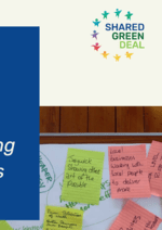 A screenshot with the text Community Visioning - A guide to co-creating clean energy futures