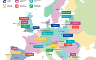 A map with all 24 local partners of SHARED GREEN DEAL