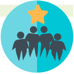 A visual of of some drawn people and a star