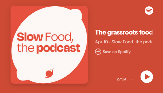 A visual saying "the slow food podcast"