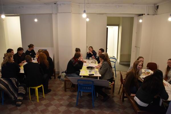 Participants working in small groups