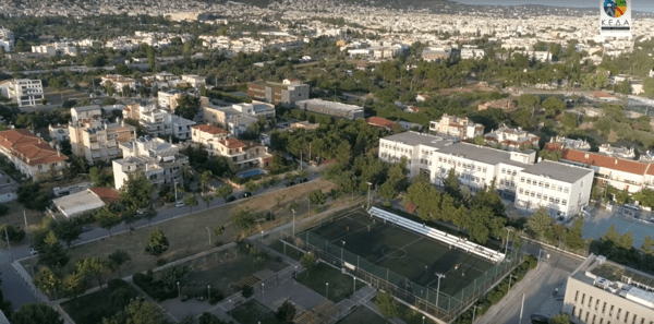 What appears to be a mid size city from above