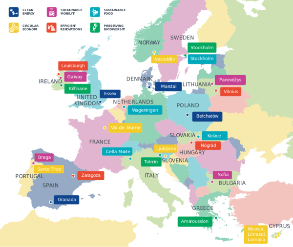 A map of all the selected partners
